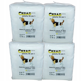 CEZAR Pampers plienky pre psíkov L 48 ks, obvod bruška 42-58 cm